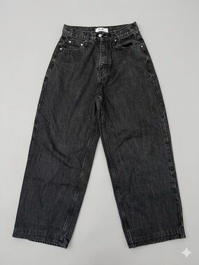 GLW. Wide-Leg Super Baggy Black Jeans